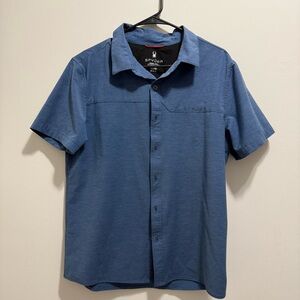 Spyder Men's Short Sleeve Blue Button-Up Shirt M